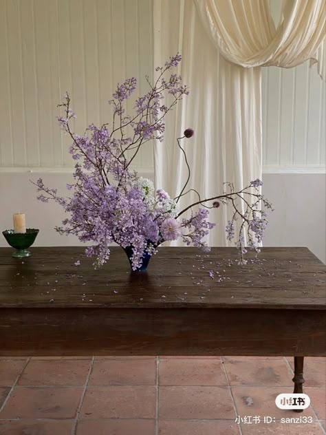 Wisteria Floral Arrangements, Beaulieu Garden Wedding, Purple Bouquets, Floral Styling, Tall Centerpieces, Flowers Decor, Flower Arrangements Diy, Wedding Florals, Floral Style