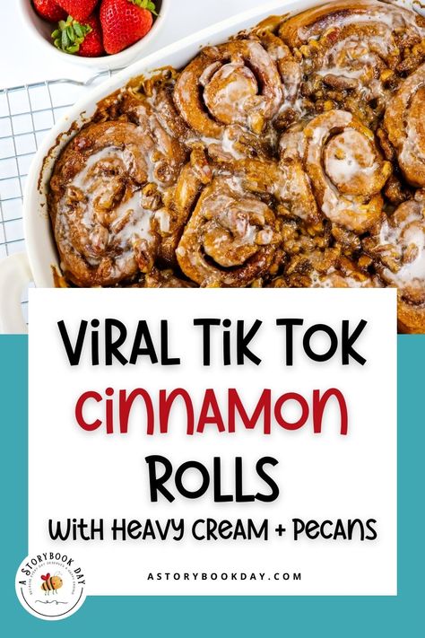 Tik Tok Cinnamon Rolls, Tiktok Cinnamon Rolls, Pillsbury Cinnamon Roll Recipes, Pecan Cinnamon Rolls, Biscuits Recipes, Pillsbury Cinnamon Rolls, Cinnabon Cinnamon Rolls, Cinnamon Roll Casserole, Pecan Rolls