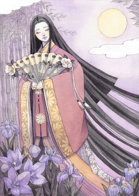 Satomi Naemura. Illustrations of fairy tale princess Japanese Fairy Tales, Fairy Tale Cover Design, Japanese Princess Art, Japanese Princess, Graphic Novel Illustration, Famous Fairies, Fairy Tale Illustration, Fairy Tale Characters, Fairytale Illustration