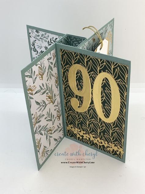 Eden's Garden Birthday Card Stampin Up Birthday Cards For Mom, Masculine 90th Birthday Cards, 90th Birthday Card Ideas Handmade, Stampin Up 90th Birthday Cards, Stampin Up Milestone Birthday Cards, Stampin Up 80th Birthday Cards, 90th Birthday Card Ideas, Birthday Cards Stampin Up Ideas, 80th Birthday Cards For Men