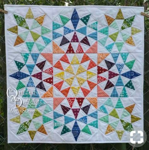 Asian Inspired Quilt Pattern, Morning Star Quilt, Winding Ways Quilt, Kaleidoscope Quilts, Kaleidoscope Quilt, Heather Ross, Fabric Postcards, Medallion Quilt, Rainbow Quilt