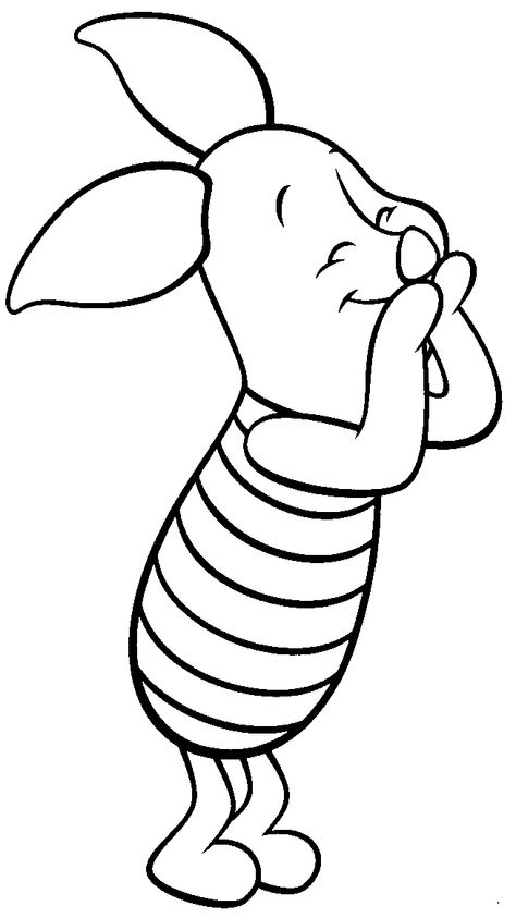 Piglet Piglet Coloring Pages, Piglet Drawing, Winnie The Pooh Coloring Pages, Pooh Coloring Pages, Winnie The Pooh Drawing, Disney Silhouettes, Cute Piglets, Fantasia Disney, Cartoon Coloring Pages