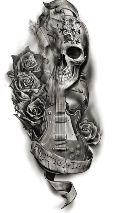 Love Music Tattoo, Guitar Tattoos, Yugioh Tattoo, Armour Tattoo, Lefty Guitars, Guitar Tattoo Design, Music Tattoo Sleeves, Motor Tattoo, Rock Tattoo