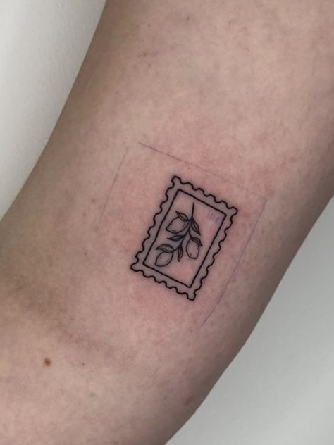 Granny Tattoo, Lemon Stamp, Post Stamp Tattoo, Postage Stamp Tattoo, Stamp Tattoo, Tarot Tattoo, Tattoo Art Drawings, Post Stamp, Vintage Stamps