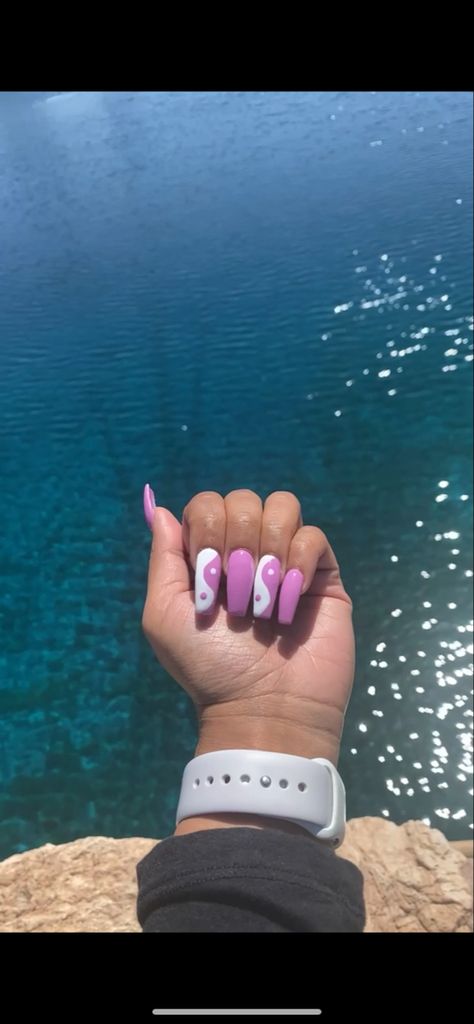 Nail ideas for the spring time Yin And Yang Nails, Nails Purple, Yin And Yang, Yin Yang, Spring Time, Nail Ideas, Convenience Store Products, Engagement Rings, Purple