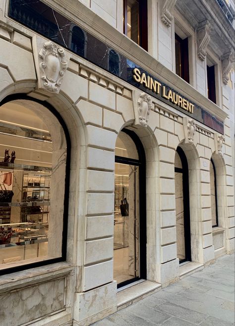 Ysl Store, Saint Laurent Store, Paris Store, Classic Wall, Shop Front, Saint Laurent Paris, Game Room Decor, Store Front, Luxury Store