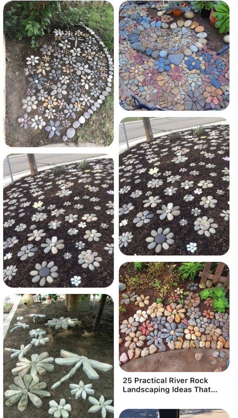 Stones Garden Ideas, Rock Display Ideas, River Rock Path, Stepping Stones Garden, Rock Display, Rock Path, Rock Pathway, Home Decor Business, Decor Business