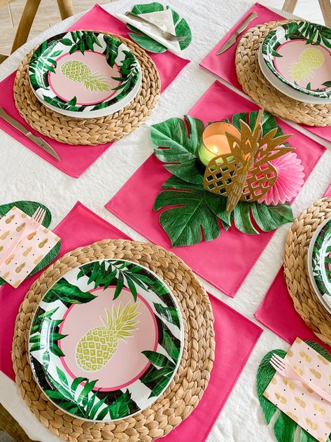 Tropical Tea Party, Copacabana Party, Copa Cabana Party, Tropical 60th Birthday Party, Tropical 40th Birthday Party, Tropical Glam Birthday Party, Tropical Birthday Decorations, Tropical Flamingo Pool Party, Flamingo Projects