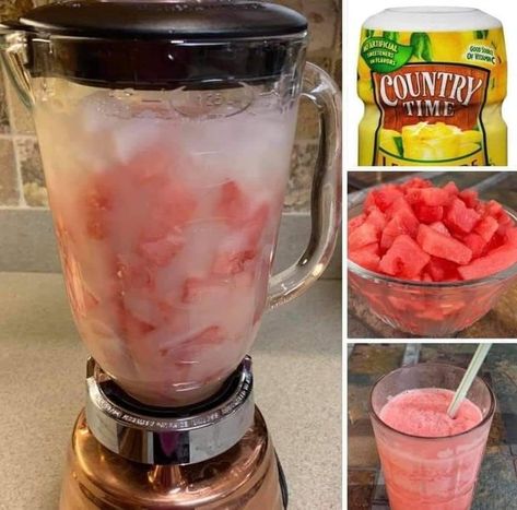 Lemonade Slush, Lemonade Slushies, Drink Recipes Nonalcoholic, Watermelon Lemonade, Summer Snacks, Easy Baking Recipes Desserts, Fruit Drinks, Smoothie Shakes, Strawberry Lemonade