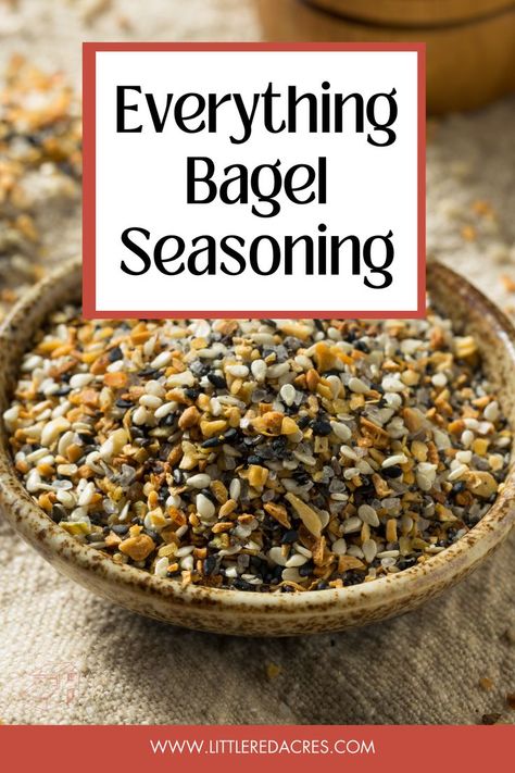 You can make your own everything bagels at home now with this everything bagel seasoning. Grab your bagel recipe and enjoy! Everything Bagel Seasoning Recipes, Farmstead Kitchen, Homesteading Recipes, Everything Bagels, Bagel Toppings, Everything Bagel Seasoning, Spice Blends Recipes, Spice Mix Recipes, Homemade Spice Blends