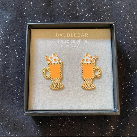 Bauble Bar Pumpkin Spice Earrings New In Box For All Those Who Love Drinking Pumpkin Spice Lattes This Is For You! Mickey Mouse Outline, Mickey And Minnie Kissing, Summer Juice, Modernist Earrings, Pumpkin Spice Lattes, Bauble Bar, Minnie Mouse Earrings, Baublebar Earrings, Minnie Mouse Bow