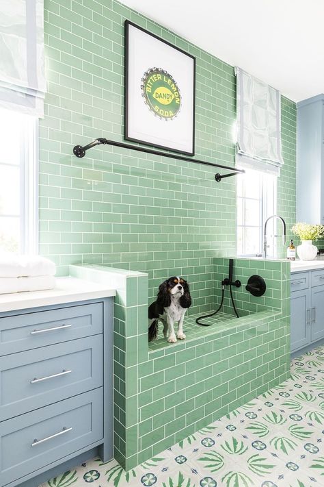 laundry room ideas, pet bath Laundry Room Pet Wash, Dog Wash Laundry Room, Laundry Room Dog Bath, Dog Bath In Laundry Room, Dog Washing Station In Laundry Room, Dog Shower In Laundry Room, Chic Laundry Room Ideas, Chic Laundry Room, Washing Station