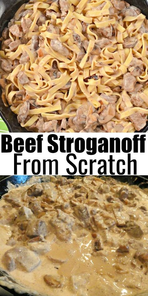 Stroganoff Sauce Recipe, Beef Stroganoff Sauce, Steak Stroganoff, Egg Noodles Recipe, Homemade Beef Stroganoff, Best Beef Stroganoff, Beef Stroganoff Recipe, Mushrooms And Onions, Sirloin Steak