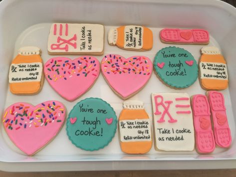 Get Well Cookies Decorated, Get Well Soon Cookies, Get Well Cookies, Well Ideas, Decorative Cookies, Sugar Cookie Designs, Cookie Ideas, Icing Cookies, Cookie Designs