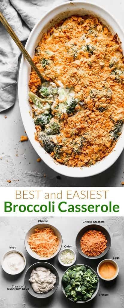 This delicious and easy Broccoli Casserole recipe uses fresh broccoli florets (or frozen) tossed in a creamy sauce, with cheese crackers baked on top. via @betrfromscratch Broccoli Casserole With Cheese Its, Broccoli Cheese Potato Casserole, Southern Broccoli Casserole, Frozen Broccoli Casserole Easy, Recipes Using Fresh Broccoli, Loaded Broccoli Casserole, Easy Frozen Broccoli Recipes, Broccoli Slow Cooker Recipes, Broccoli Recipes Frozen