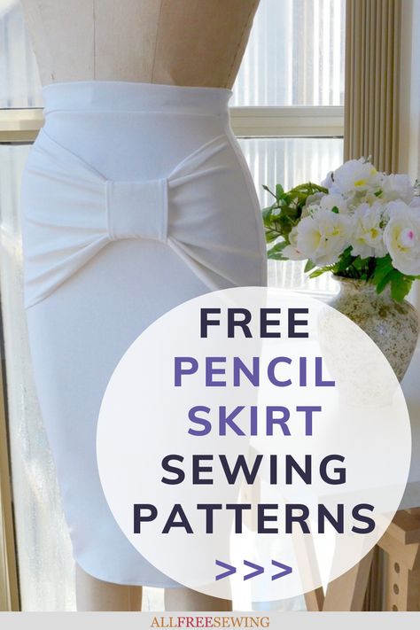 Lovely pencil skirt patterns are arguably the best type of free skirt pattern to find and sew. Nothing says classy like the right pencil skirt. Whether you are attending an important event, interviewing for a job, or just need something to wear to a big meeting in the office, once you learn how to make a pencil skirt, you will always have something to wear. This collection of 17+ Pencil Skirt Patterns features free designs you're going to adore. Combining the throwback of Skirt Sewing Patterns, Free Skirt Pattern, Diy Skirts, Skirt Pattern Free, Pencil Skirt Pattern, Sewing Patterns Free Women, Maxi Pencil Skirt, Trendy Sewing Projects, Skirt Patterns