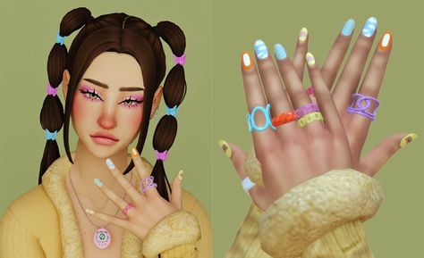 Mismatched Nails, Short French Nails, Sims 4 Nails, Los Sims 4 Mods, Sims 4 Cheats, The Sims 4 Pc, Short French, The Sims 4 Packs, Sims 4 Game Mods