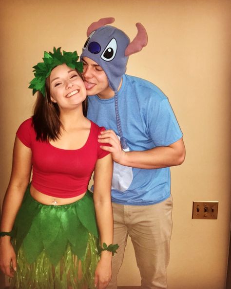 Lilo and Stitch Halloween costume Lilo And Stitch Halloween, Lilo And Stitch Costume, Stitch Halloween Costume, Native American Halloween Costume, Blonde Halloween Costumes, Stitch Costume, Meme Costume, Costume Couple, Lilo Und Stitch