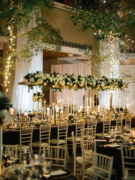 New Year's Eve Wintergarden Wedding - Rochester NY White And Gold Wedding Themes, Emerald Green Wedding Theme, Green Wedding Decorations, Green Gold Weddings, Gold Wedding Reception, White Wedding Decorations, New Years Wedding, Nye Wedding, Green Themed Wedding