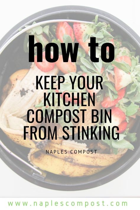 How to Stop Your Kitchen Compost Bin from Smelling - Naples Compost Small Compost Bin, Indoor Compost, Outdoor Compost Bin, Best Compost Bin, Countertop Compost, Compost Container, Kitchen Compost, Compost Bin Diy, Compost Bucket