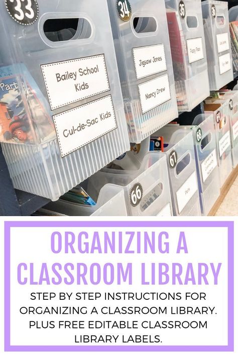 Organizing a Classroom Library | True Life: I'm a Teacher Step by step instructions for organizing a classroom library. Download free labels to organize your classroom library. Classroom Corner, Classroom Library Labels, Reading Stamina, Smart Classroom, Classroom Library Organization, Positive Classroom Management, Library Labels, Farmhouse Classroom, Teaching Degree