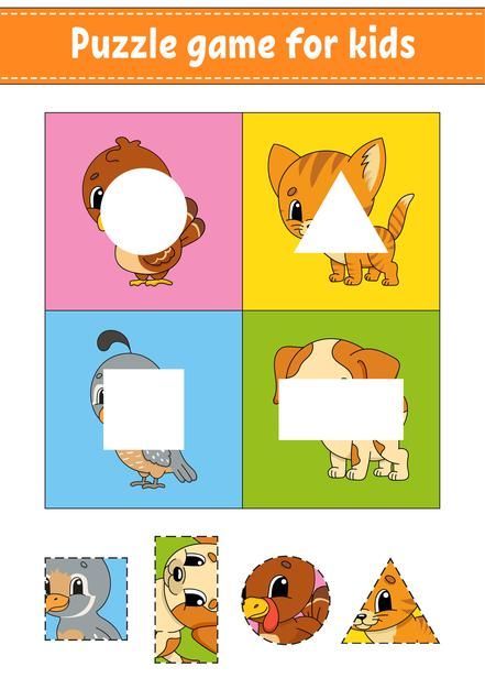 Puzzles For Preschoolers, Triangles Activities, Shape Matching Game, Puzzle Pictures, File Folder Activities, Kids Worksheets Preschool, Puzzle For Kids, Shape Games, Puzzle Games For Kids