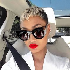 Black Pixie Cut, Black Hair Short Cuts, Pixie Cut Styles, Short Sassy Hair, Pelo Afro, Super Short Hair, Blonde Pixie Cuts, Pixie Styles, Sassy Hair