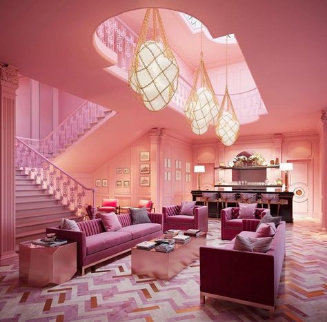 بيوت ملكية, Interior Hotel, Lamps Modern, Modern Chandeliers, Maximalism, Pink Interior, Hotel Interior, Pink Room, The Ceiling