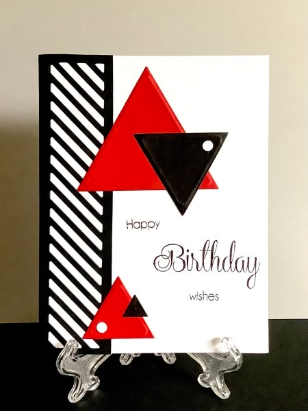 Card Challenges Ideas, Geometric Birthday Cards, Stamp Birthday Card, Su Masculine Birthday Cards, Masculine Thank You Cards, Men’s Birthday Cards, Masculine Birthday Cards Handmade, Stampin Up Masculine Birthday Cards, Triangle Cards