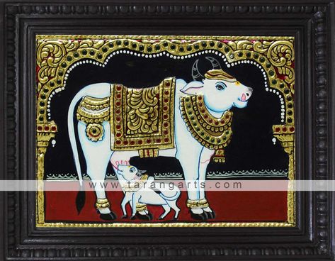 ₹3825, Buy Amazing Paintings online at affordable prices only at www.tarangarts.com. In our store, we customize orders according to your needs. #tanjorepaintings #Paintingart #tanjorepainting #paintings #paintingoftheday #Paintingart #paintingsforsale Cow Tanjore Painting, Unique Tanjore Paintings, Kamadhenu Tanjore Painting, Fabric Tanjore Painting, Tanjore Painting Decor, Simple Tanjore Painting, Tanjur Paintings, Tanjore Painting Sketches, Tanjore Sketches