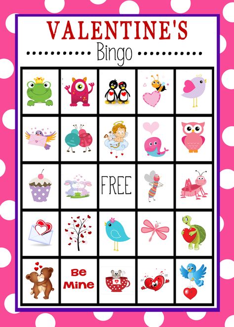 Free Printable Valentine's Day Bingo game for you to print and play. Valentines Class Party, Easter Bingo, Bingo Card Template, Valentine Bingo, Kindergarten Valentines, Valentines Games, Valentinstag Party, Valentine's Ideas, Class Valentines