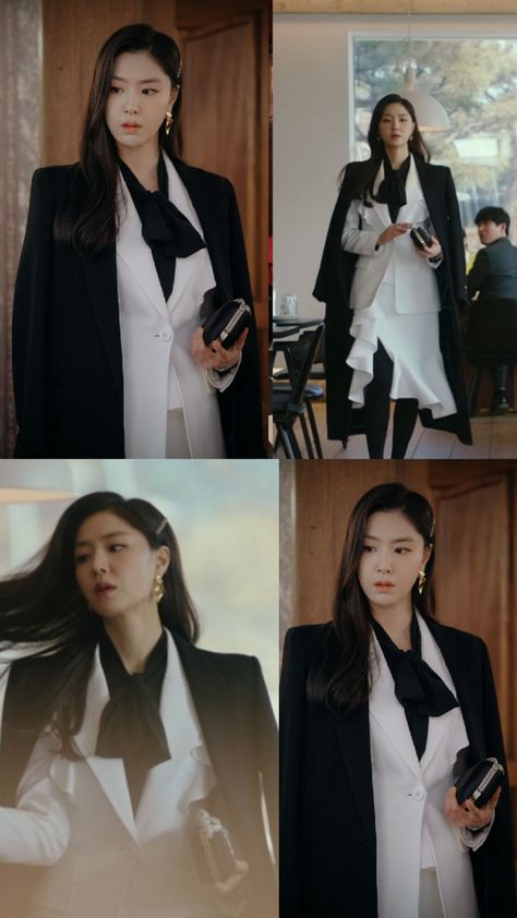 Korean Boss Lady Outfit, Seo Dan Crash Landing On You, Seo Ji Hye Crash Landing, Kdrama Business Outfit, Yoon Seri Outfit, Seo Dan Outfits, Kdrama Outfits, Boss Lady Outfit, Seo Ji Hye