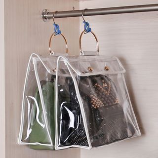 Buy SEREQI Transparent Handbag Dust Cover at YesStyle.com! Quality products at remarkable prices. FREE Worldwide Shipping available! Pvc Wardrobe, Purse Closet, Bag Wardrobe, Pvc Storage, Purse Storage, Handbag Storage, Sacs Design, Desain Pantry, Travel Luxury