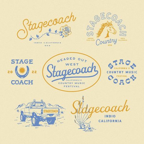 Western Logo, Country Music Festival, Baseball Design, Retro Logos, Beautiful Logos, Brand Concept, Brand Development, Graphic Design Projects, Vintage Branding