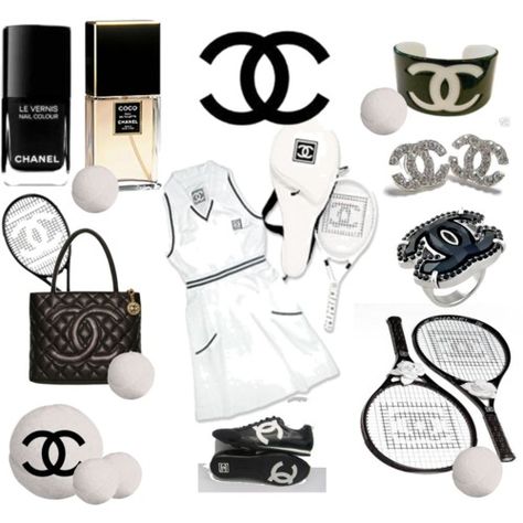 Chanel Tennis Chanel Tennis, Womens Tennis Fashion, Mode Tennis, Country Club Aesthetic, Coco Chanel Fashion, Tennis Aesthetic, Tennis Bag, Tennis Skirts, Tennis Fashion