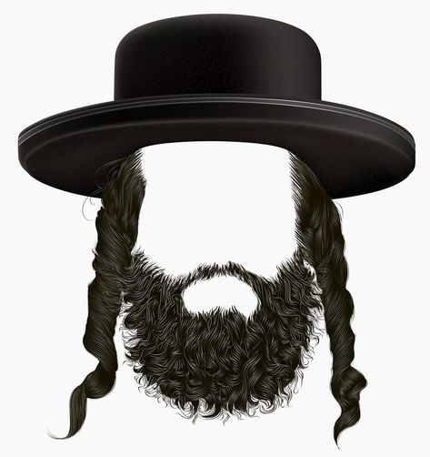 black hair sidelocks with beard . mask wig jew hassid in hat . Beard Wig, Bald Face, Short Brunette Hair, Man Bun Hairstyles, Bald With Beard, High Hair, Men's Short Hair, Brunette Color, Hair Icon