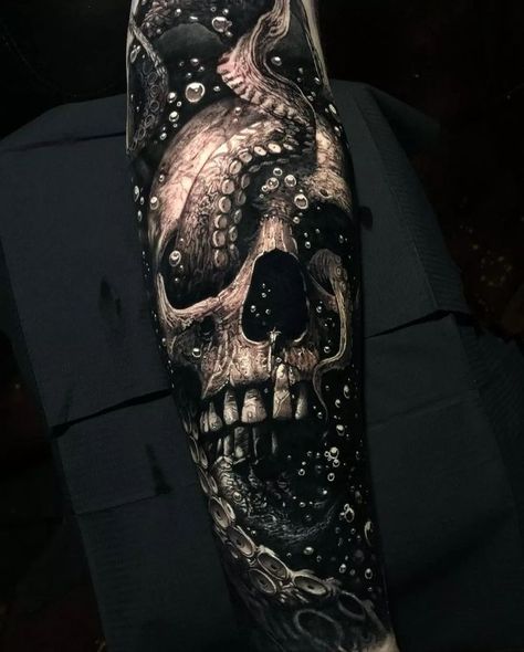 Pirate Tattoo Sleeve, Ship Tattoo Sleeves, Pirate Skull Tattoos, Underwater Tattoo, Nautical Tattoo Sleeve, Octopus Tattoo Sleeve, Kraken Tattoo, Octopus Tattoo Design, Pirate Tattoo