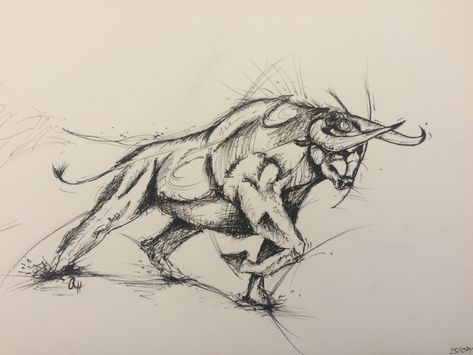 Bull Sketch, Charging Bull Tattoo, Charging Bull Drawing, Buffalo Animal, Taurus Art, Charging Bull, Nature Tattoo Sleeve, Bull Painting, Motorcycle Artwork