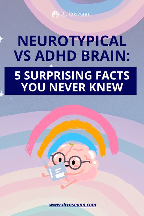 Explore the fascinating contrasts between a neurotypical or normal brain and an ADHD brain in our latest blog! Uncover 5 surprising facts you never knew about how these brains work differently. Dive into the details at www.drroseann.com today. Human Brain Facts, Neurodivergent Brain, Brain Size, Brain Mapping, Brain Images, Brain Structure, Brain Facts, Brain Scan, Parenting Techniques