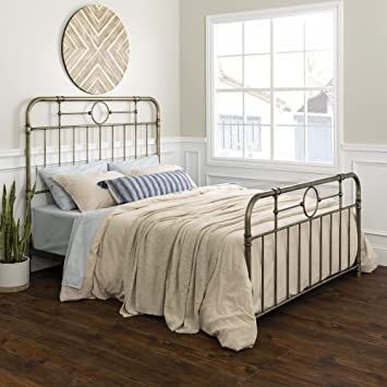 Queen Size Metal Pipe Bed Frame with Headboard and Footboard Pipe Bed Frame, Pipe Headboard, Pipe Bed, King Metal Bed, King Metal Bed Frame, Bronze Kitchen, Iron Bed Frame, Metal Headboard, Bed Frame With Headboard