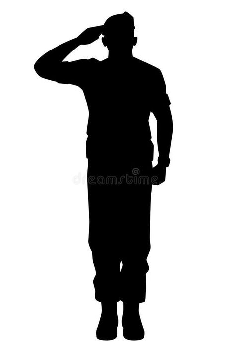 Army Silhouette Soldiers, Solider Silhouette, Military Salute, Soldier Silhouette, Military Man, Star Silhouette, Abstract Animal Art, Thinking Man, Man Vector