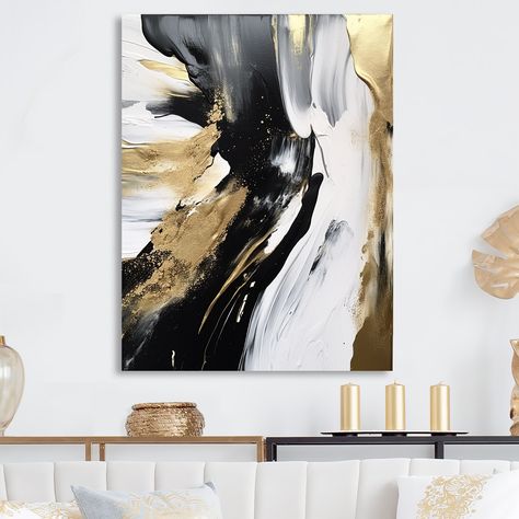 Gold And Black Painting, Gold Black Painting, Beautiful Abstract Painting, Black Painting, Gold Wall Art, Painting Wall Art, Abstract Canvas Painting, Canvas Wall Art Set, Painting Wall