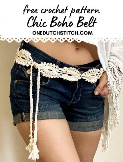 Free Crochet Pattern Chic Boho Belt Crochet Waistband Pattern, Crochet Belt Free Pattern, Crochet Waistband, Crocheted Clothes, Learn Crochet, Crochet Belt, Shower Puff, Boho Belt, Crochet Hair Accessories