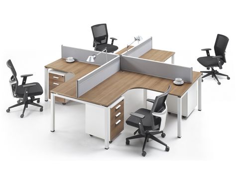 Modern Metal Frame Workstation Stylish Office Desks, Modern Wooden Furniture, Cubicle Design, Corner Workstation, Modular Office Furniture, Modular Office, Office Cubicle, Office Workstations, Office Layout