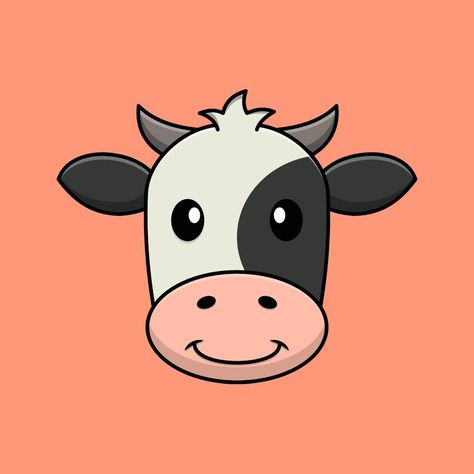 Cute cow face cartoon vector icon illustration. Flat cartoon style. Cow Illustration. Cartoon Cow Face, Cow Tattoo, Face Cartoon, Cow Illustration, Cow Face, Cartoon Cow, Illustration Flat, Face Illustration, Vector Icons Illustration