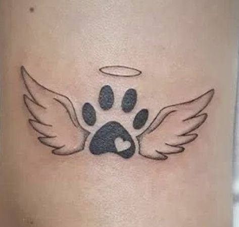 Swag Tattoo, Tattoo Gato, Tattoos Dog, Heart With Wings Tattoo, Alas Tattoo, Skull Girl Tattoo, Tiny Wrist Tattoos, Pawprint Tattoo, Dog Memorial Tattoos