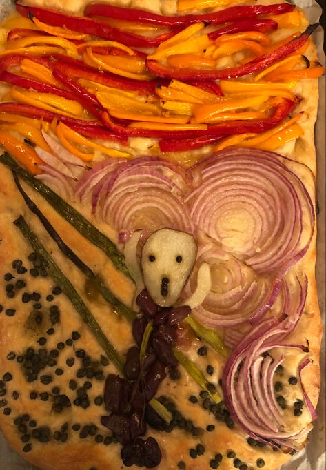 Halloween Foccacia Bread Art, Halloween Foccacia, Foccacia Bread, Homemade Recipe Books, Bread Art, Kawaii Cooking, The Scream, Focaccia Bread, Easy Food Art