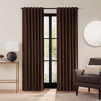 Fieldcrest Luxury Plush Washed Cotton Velvet Energy Saving 100% Blackout Back-Tab Single Curtain Panel - JCPenney Thermal Fabric, Absolute Zero, Curtain Window, Tab Curtains, Design Number, Lined Curtains, Rod Pocket Curtain Panels, Velvet Curtains, Rod Pocket Curtains