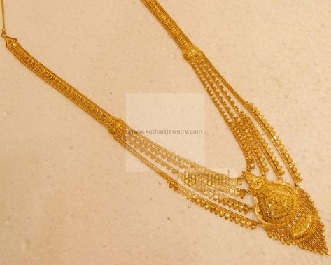 Raanihaar Gold Designs, Rani Har Gold Jewellery, Long Rani Haar Designs Gold, Gold Long Necklace With Grams, Gold Rani Haar Indian, Ranihar Design Gold, Rani Haram Designs Gold, Rani Haar Gold Jewellery Designs, Rani Har Gold