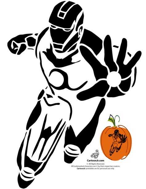 Iron Man Avengers Pumpkin Carving Template | Cartoon Jr. Avengers Pumpkin Carving, Iron Man Pumpkin, Pumpkin Carving Stencils Templates, Printable Pumpkin Stencils, Halloween Pumpkin Carving Stencils, Inkscape Tutorials, Wall Stencil Patterns, Pumpkin Template, Iron Man Avengers